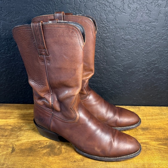 Ariat Heritage Downtown Roper Brown Leather Western Cowboy Boots Mens 11D